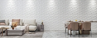 Panneau Mural 3D Géométrique Blanc Diamant en PVC, Alternative au Marbre, Dalles Décoratives en PVC