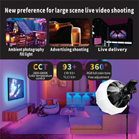 Lumière vidéo LED à panneau LCD blanc RGB 200W 2800-6800K, support Bowens en aluminium, AC110-240V, télécommande de studio, lumière continue