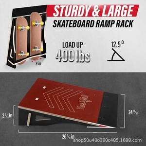Rampe de skateboard en bois Yes4All, pliable, équipement d'entraînement pour sauts et obstacles - Product Image 5