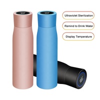 Bouteilles à eau intelligentes en acier inoxydable Bouteilles thermos Bouteilles à eau autonettoyantes à LED UV avec affichage numérique de la température