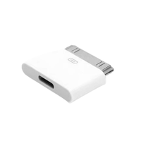 Adaptador Blanco Micro USB a Tipo C de 30 Pines, para iPhone 4S, iPad 3, iPod Touch 4, Carga y Transferencia de Datos