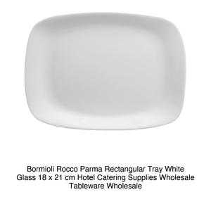 Plateau de service rectangulaire Parma 18 × 21 cm en verre blanc Bormioli Rocco - Product Image 2