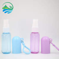 Flacon pulvérisateur de parfum miniature rechargeable en plastique PET de 50 ml avec porte-clés, flacon atomiseur de parfum pour le corps