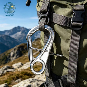Mosquetón de liberación rápida con gancho de resorte de acero inoxidable 316 Haigong para escalada y remolque de kayak - Product Image 1