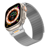 Bracelet magnétique en métal tactique de type Milanese Loop pour Apple Watch Ultra/2/3 Series 11/10/9/8/7/6/5/4 SE
