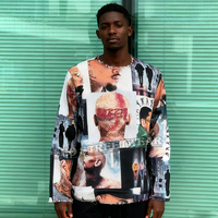 Pull Jacquard Tendance Effet Vieilli Style Tapisserie Personnalisé Rapper Chris Brown – Couverture Tapisserie Vêtement Pulls d'Hiver en Coton pour Hommes