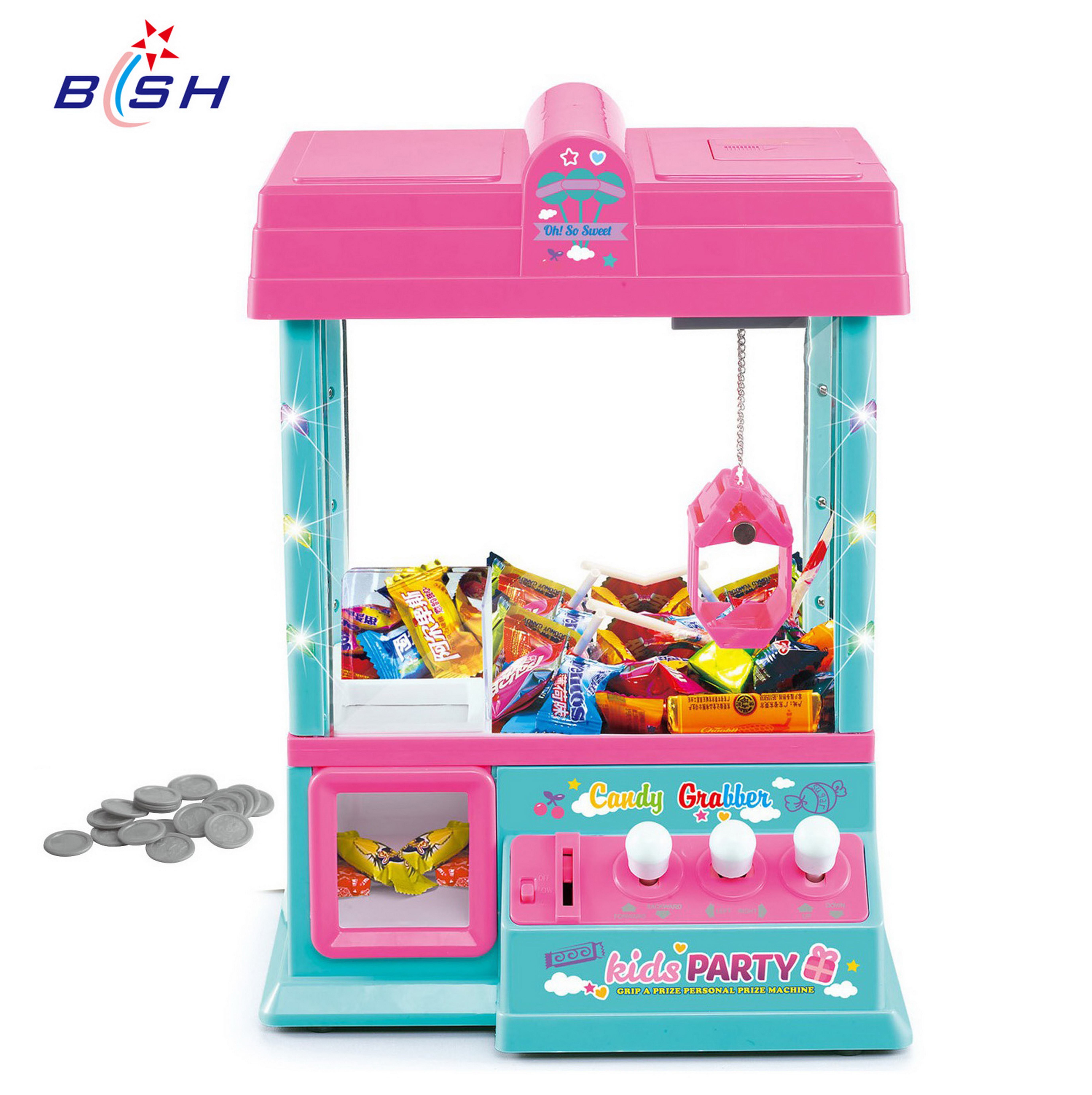 Мини-захват для конфет, Игрушечная машина с подсветкой музыки, захват для монет