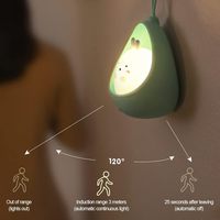 Veilleuse intelligente à détecteur de mouvement, lumière chaude, lampe de bureau LED en forme d'animal mignon, cadeaux, lampes en silicone pour enfants, lapin et chat mignons