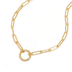 جيمنل مجوهرات كلاسيكية كورية، سلسلة بمشبك ورقي 18 بوصة، سلسلة طويلة من الفضة الخالصة عيار 925 للنساء - Product Image 1