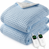 Couverture chauffante électrique personnalisée en tissu gaufré doux, lavable en machine, thermostat réglable, chauffage rapide, OEM ODM, vente en gros