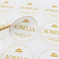 Étiquettes autocollantes esthétiques en rouleau avec feuille d'or, personnalisées pour bouteilles en verre, logo, imperméables, adhésives durables, offre directe usine
