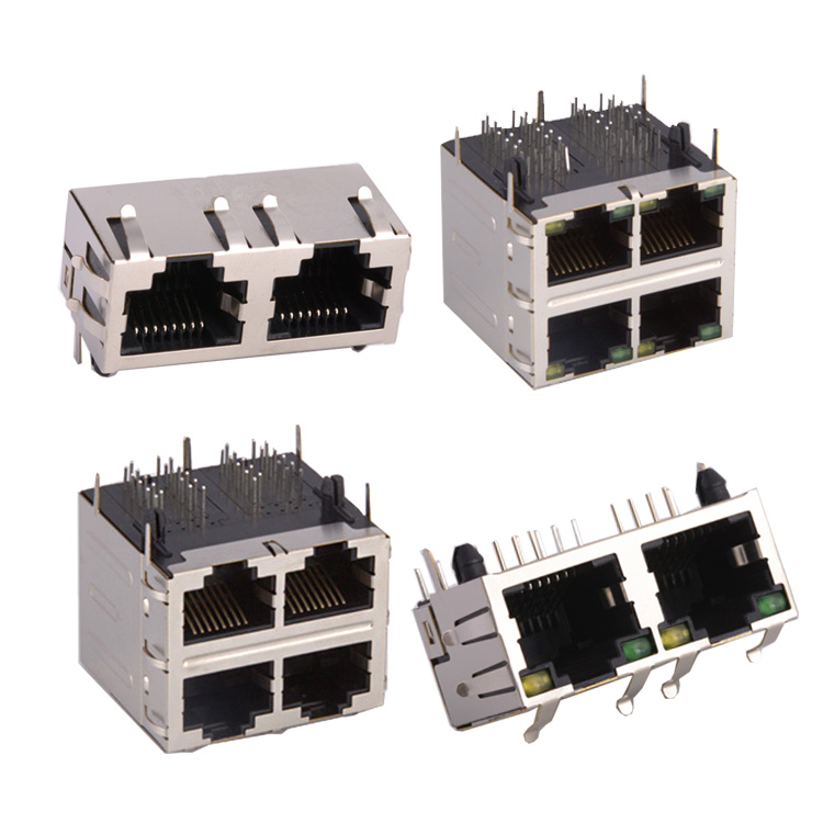 8P8C Rj45 порт с трансформатором 10/100 базы-tx Cat6 металлический двойной/одиночный мультипорт, Cat6 Rj45 разъем