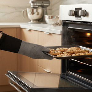 Gants de four en silicone isolants thermiques, anti-brûlure, épaissis, résistants à l'huile et aux hautes températures pour la cuisson et la cuisine - Product Image 1