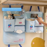 Sac de rangement mural multifonctionnel à motif de dessin animé avec sangle réglable et plusieurs poches pour siège arrière de voiture