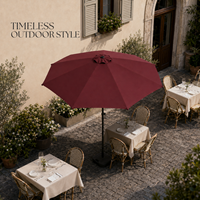 Parasol de terrasse commercial moderne de 2,3 m en aluminium avec mécanisme d'inclinaison manuel, tissu 200g, pour extérieur, café, restaurant, bistrot