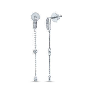 Pendientes minimalistas de cadena de oro blanco, joyería ligera adecuada para bodas y uso diario de proveedor indio - Product Image 6