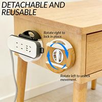 Support de multiprise à ventouse détachable pour accessoires de maison, bureau et salon, avec gestion des câbles