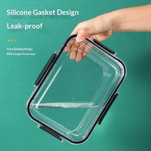 Large Capacity Transparent BPA Free PET &amp; Silicone Food Storage <strong>Container</strong> Leak-Proof Freezer Safe Portable with Lid - Product Image 6