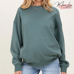 Sweat-shirt de maternité confortable et ample pour femme, en polaire, à épaules tombantes, pour l'allaitement, haut de <span class=keywords><strong>grossesse</strong></span> - Product Image 1
