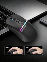 Souris optique de jeu filaire Sunrose G2 pour PC de bureau USB 4 DPI réglable 1000-2000 Lumière respiratoire colorée Design