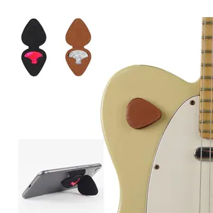 Magnetische Lederen Gitaar Pick Plectrum Tas Case Telefoon Rack Tool Gitaar Plectrums Houder