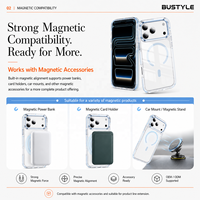 Coque de téléphone magnétique antichoc en TPU transparent avec anneau de caméra métallique détachable pour iPhone 18 17 16 Pro Max, idéale pour l'impression OEM