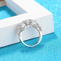 Luxe Imité Moissanite Diamant Feuille Bague Ensembles Zircon Cubique Platine Plaqué Couple Bague pour Femmes Mariage Fiançailles Bijoux