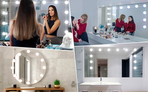 3000K-7000K Atenuación G45 Bombilla Adhesivo de espuma de doble cara Giratorio Moderno LED Baño Maquillaje Espejo Luz - Product Image 6