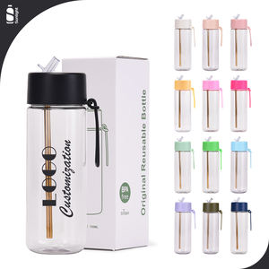 Bouteille d'eau en Tritan noir gobelet sans Bpa 25 oz gobelet en plastique réutilisable en vrac tasse à <span class=keywords><strong>patron</strong></span> personnalisée avec couvercles et pailles - Product Image 1