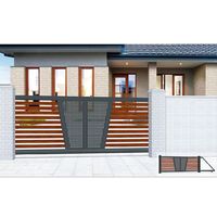 Barrière de sécurité motorisée en aluminium pour jardin, design personnalisé, finition noire, durable pour maison et villa