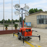 Meistverkaufter 4 LED 400W 7m Mobiler Lichtturm Robuster Tragbarer Mobiler Lichtturm für Baustellen