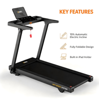 Treadmill Lipat Portabel Grosir, Beban Maksimal 120KG, Kemiringan Otomatis yang Dapat Disesuaikan untuk Olahraga di Rumah, Gym, dan Kebugaran