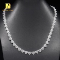 Chaîne cubaine tendance Moissanite Argent 925 Collier Hip Hop 8mm Forme de cœur Colliers en moissanite pour hommes femmes
