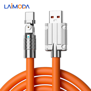 LAIMODA 120W Cable de datos de carga giratorio de 180 grados Cable de cargador rápido Cable Micro <span class=keywords><strong>Usb</strong></span> Resistencia a la flexión para teléfono - Product Image 1