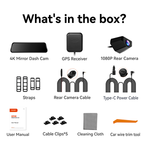 Caméra de tableau de bord WOLFBOX Dealer G930 à double objectif avant et arrière 4K 1080P avec écran tactile et vision nocturne sans carte SD - Product Image 6