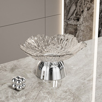 Assiette à fleurs en PP de style scandinave tropical, haute valeur chromatique, résistante aux chutes, cristal, pour fruits, maison, luxe léger, sans point de rupture, vente en gros