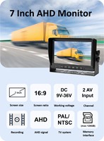 Monitor de camión de 7 pulgadas, cámara de respaldo de autobús Universal para vehículo, equipo pesado, cámara AHD, Monitor, función de grabación