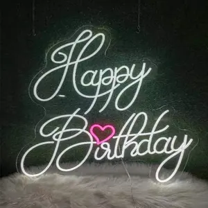 Custom event supplier led light up sign happy birthday led neon sign light party wall led neon sign light for party decoration