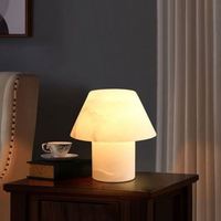 Lampe de table HZX moderne en onyx naturel, surface en marbre poli flexible, finition adoucie, pour intérieur/extérieur, batterie pour chambre à coucher, villa