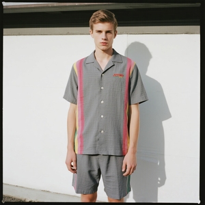 Abiti da spiaggia <span class=keywords><strong>estivi</strong></span> da <span class=keywords><strong>uomo</strong></span> 2 pezzi camicie a maniche corte e Shorts per le vacanze set di tute in maglia Waffle per <span class=keywords><strong>uomo</strong></span> - Product Image 4