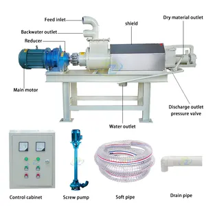 Porco Galinha Estrume Parafuso Espiral Máquina De Desaguamento De Vaca Estrume/Screw-Press Separador Sólido E Líquido Para Grão de Cerveja tianze