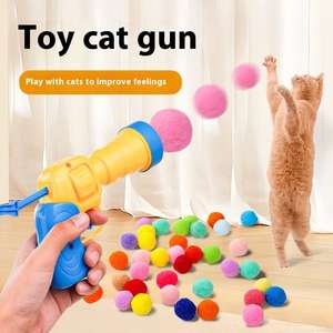 100 Piezas de Lanzador de Pelotas de Juguete para Gatos, Pistola de Juguete Interactiva Clásica de Plástico, Automática, para Eliminar el Aburrimiento, para Uso en Interiores, para Gatos y Gatitos - Product Image 2