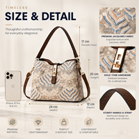 Sac seau élégant en cuir PU jacquard pour femme, sac à main à bandoulière avec poignée supérieure, idéal pour le quotidien, le travail, les voyages et les soirées
