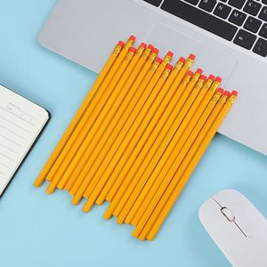Matite in legno gialle HB per scuola elementare, per schizzi, disegni e scrittura quotidiana, con gomme e mina nera - Product Image 4