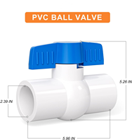 Vanne à boisseau sphérique de contrôle du débit d'eau en PVC robuste de 2 pouces pour systèmes industriels et d'irrigation