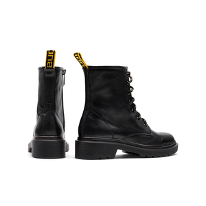 Botines de Mujer de Alta Calidad, Fabricados en Dongguan, con Parte Superior de Cuero Genuino, con Cordones y Cremallera, Estilo Occidental, Planos, para Otoño - Product Image 4