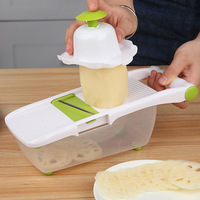 LOVFE Hachoir Manuel Multifonctionnel en Acier Inoxydable pour Légumes, Râpe à Oignon, Coupe-Concombre et Trancheur de Gingembre pour Cuisine