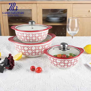 Vente en gros de casseroles en céramique 2L avec couvercle en verre résistantes à <span class=keywords><strong>la</strong></span> chaleur <span class=keywords><strong>pour</strong></span> <span class=keywords><strong>la</strong></span> maison marmite à soupe décorative en porcelaine <span class=keywords><strong>pour</strong></span> <span class=keywords><strong>la</strong></span> <span class=keywords><strong>cuisine</strong></span> - Product Image 2