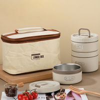 Boîte à lunch isotherme multicouche en acier inoxydable pour enfant, avec sac, boîtes à lunch rondes, plusieurs ensembles – Fournisseur d'usine