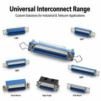 Soporte de Bloqueo Tipo Z Serie 57BR 90 °   Conector D-SUB Hembra de Ángulo Recto HD para PCB con 4 Orejas de Sujeción para Equipos de Automatización Industrial